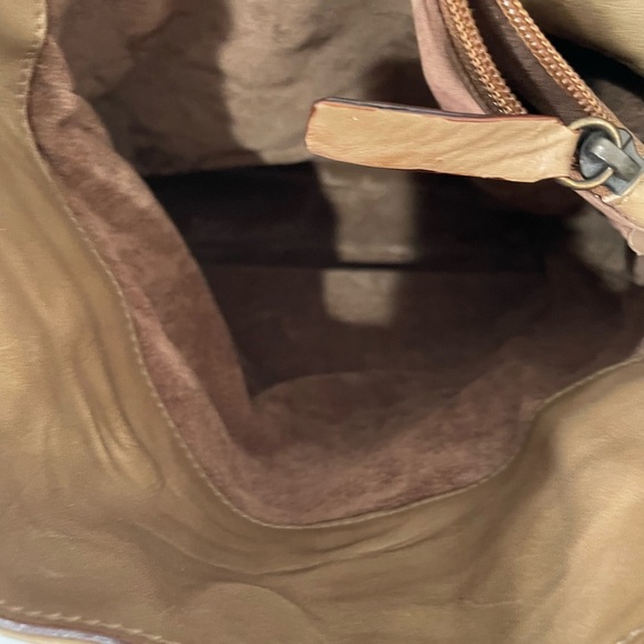 FALOR NWOT Genuine Leather Made in Italy, soft Brown Fawn color, cool details - Picture 9 of 12